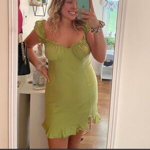 Green princess polly pink dress